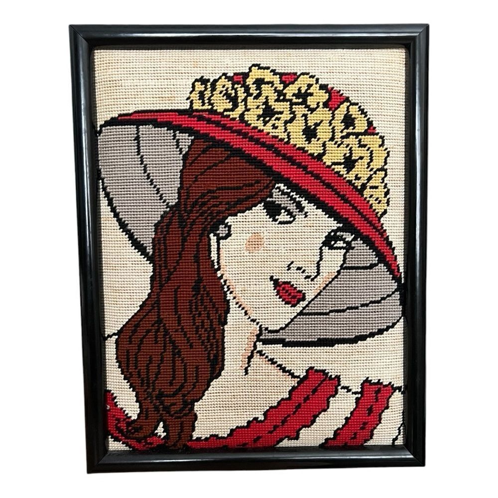 VTG Needlepoint Portrait Art - Picture 2 of 5